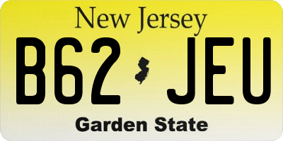 NJ license plate B62JEU