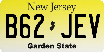 NJ license plate B62JEV