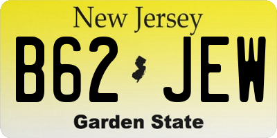 NJ license plate B62JEW