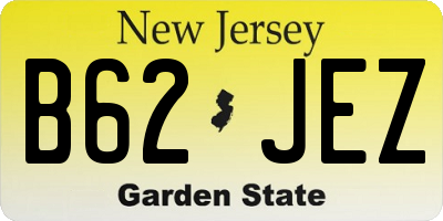 NJ license plate B62JEZ