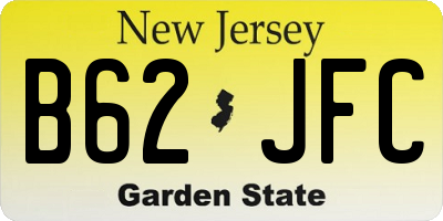 NJ license plate B62JFC
