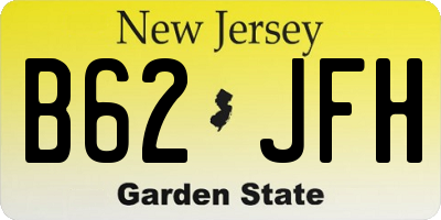 NJ license plate B62JFH