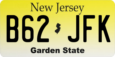 NJ license plate B62JFK