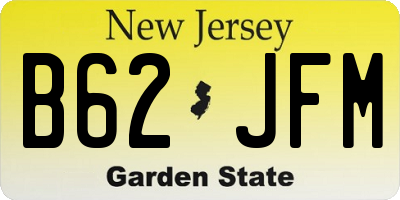 NJ license plate B62JFM