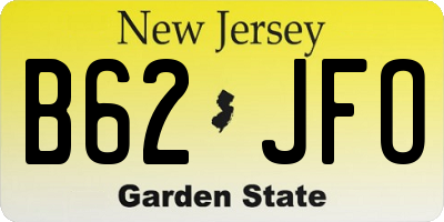 NJ license plate B62JFO