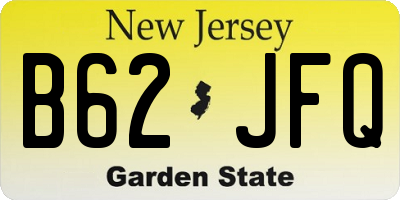 NJ license plate B62JFQ