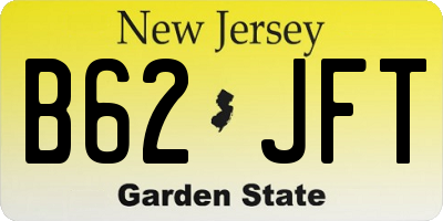 NJ license plate B62JFT