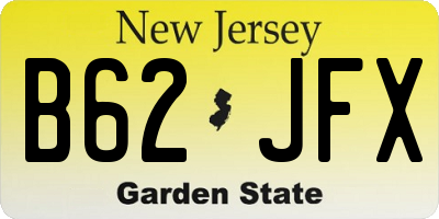 NJ license plate B62JFX