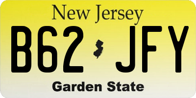 NJ license plate B62JFY