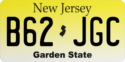 NJ license plate B62JGC