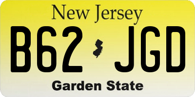 NJ license plate B62JGD
