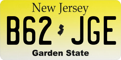 NJ license plate B62JGE