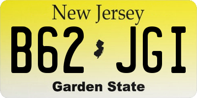 NJ license plate B62JGI