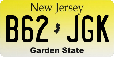 NJ license plate B62JGK