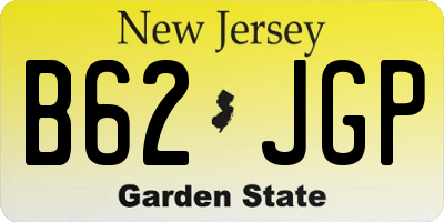 NJ license plate B62JGP