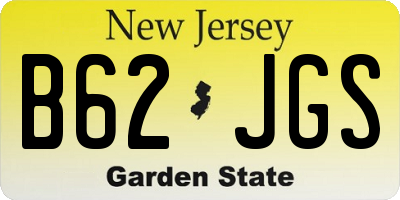 NJ license plate B62JGS