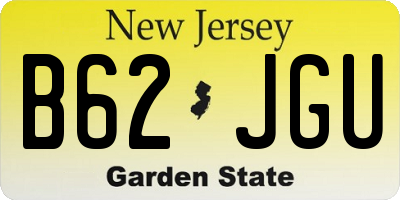 NJ license plate B62JGU