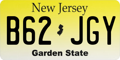 NJ license plate B62JGY