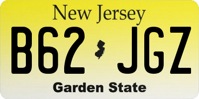 NJ license plate B62JGZ