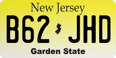 NJ license plate B62JHD