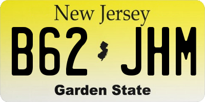 NJ license plate B62JHM