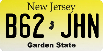 NJ license plate B62JHN