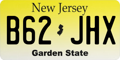 NJ license plate B62JHX