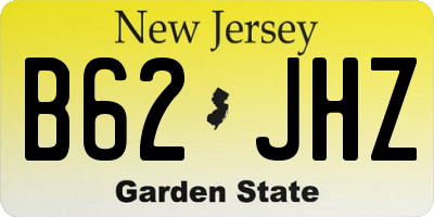 NJ license plate B62JHZ
