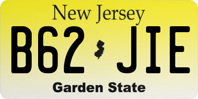 NJ license plate B62JIE
