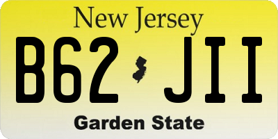 NJ license plate B62JII