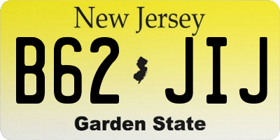 NJ license plate B62JIJ