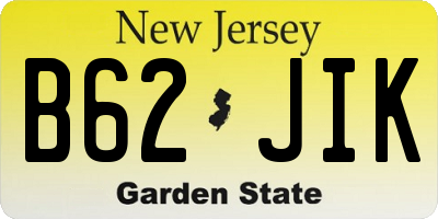 NJ license plate B62JIK
