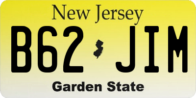 NJ license plate B62JIM