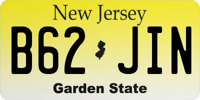 NJ license plate B62JIN