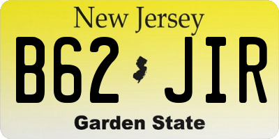 NJ license plate B62JIR