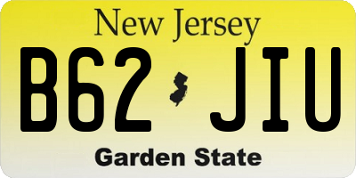 NJ license plate B62JIU