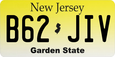 NJ license plate B62JIV