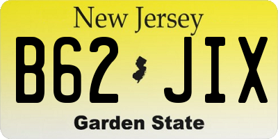 NJ license plate B62JIX