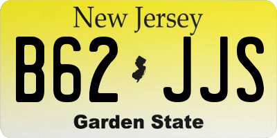 NJ license plate B62JJS