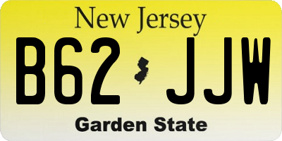 NJ license plate B62JJW