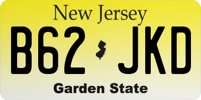 NJ license plate B62JKD