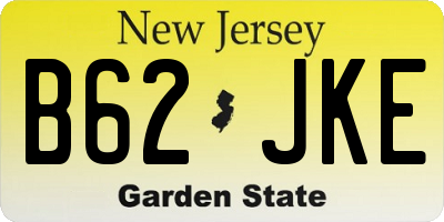 NJ license plate B62JKE