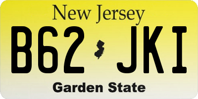 NJ license plate B62JKI
