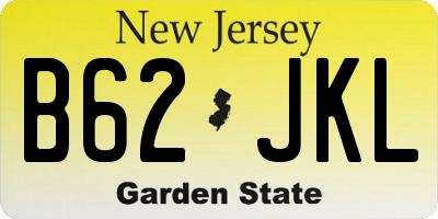 NJ license plate B62JKL
