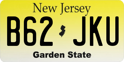 NJ license plate B62JKU