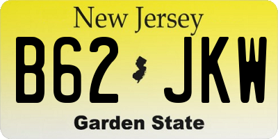 NJ license plate B62JKW