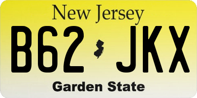 NJ license plate B62JKX