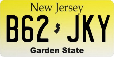 NJ license plate B62JKY