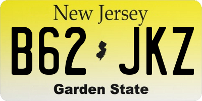 NJ license plate B62JKZ