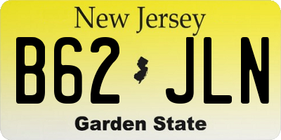 NJ license plate B62JLN